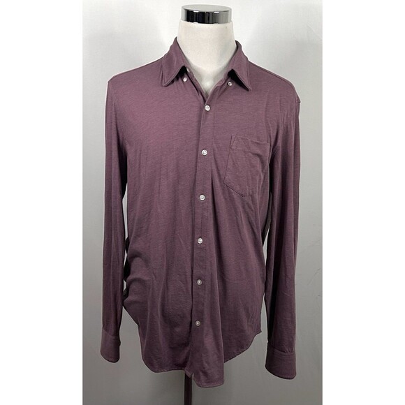 Bonobos Medium Soft Jersey Button Front Shirt Pale Red Poly Cotton Blend - Picture 2 of 6